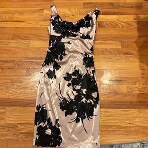 Maggy London Black Floral Midi Dress